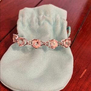 Beautiful Sterling Silver Bracelet with Green Amythyst Stones